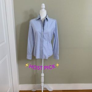 👉VAN LAACK BLOUSE VENUS Slim fit blue gingham👈